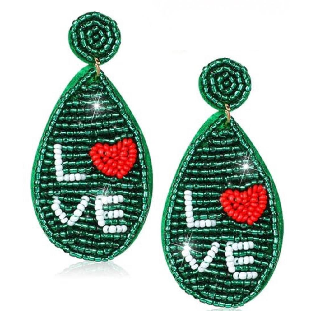 St Patrick’s Day Seed Bead Earrings